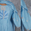Light Blue Thread Embroidered Readymade Salwar Suit