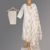 Cream Embroidered Readymade Salwar Suit With Dupatta