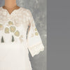 Cream Thread Embroidered Readymade Salwar Suit Without Dupatta 02