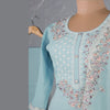 Light Blue Silk Cotton Thread Readymade Salwar Suit