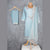 Light Blue Silk Cotton Thread Readymade Salwar Suit
