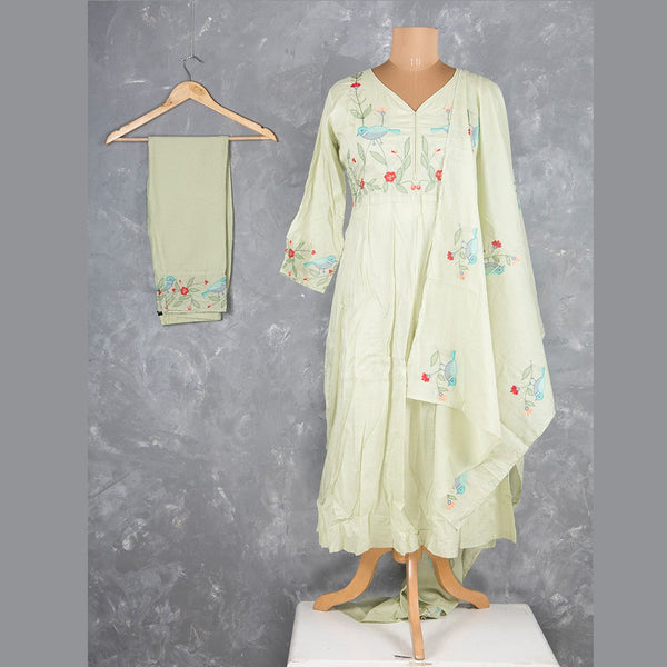 Light Green Cotton Thread Readymade Salwar Suit