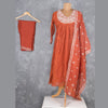 Rust Orange Cotton Thread Readymade Salwar Suit