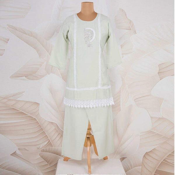 Pista Green Embroidered Co-ord Set