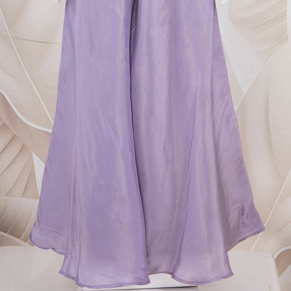 Lavender Embroidered Palazzo Set
