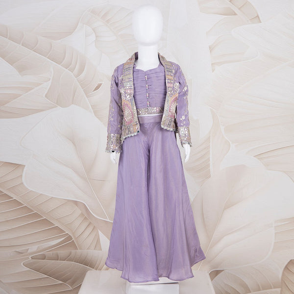 Lavender Embroidered Palazzo Set