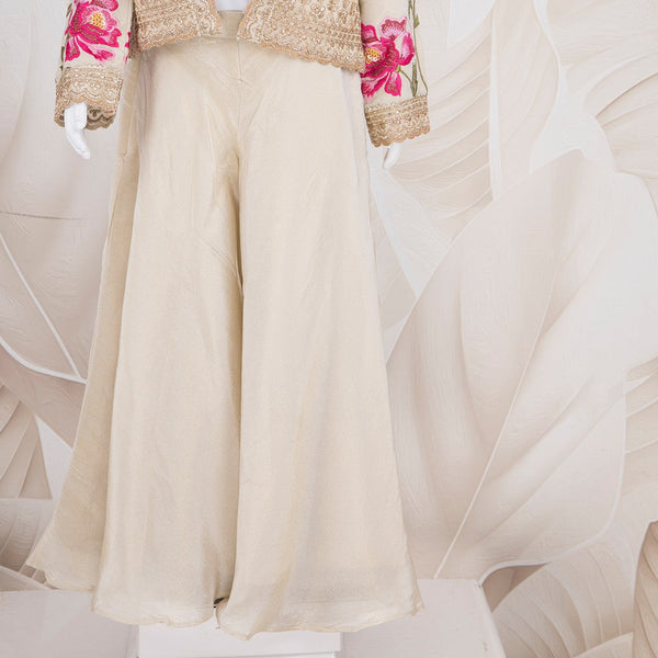 Cream Embroidered Palazzo Set