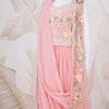 Rose Pink Embroidered Palazzo Set