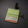 Green Brocade Soft Silk Saree With Silver Zari Work