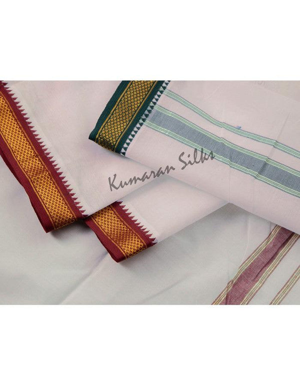 8 Muzham Unbleached Cotton Dhoti 03 - Kumaran Silks