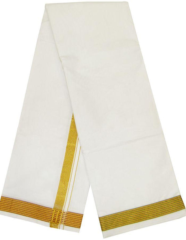 9 x 5 White Cotton Dhoti 03 - Kumaran Silks