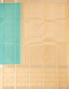 Aqua Blue Silk Saree With Cream Silver Zari Border - Kumaran Silks