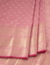 Candy Pink Silk Saree With Silver Zari Work - Kumaran Silks