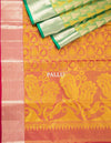 Green Tissue Silk Saree With Triangle Patterns In Gold And Silver Zari - Kumaran Silks