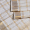 Cream Silk Dhoti With Gold Checks And Traditional Zari Border - Kumaran Silks