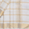 Cream Silk Dhoti With Gold Checks And Traditional Zari Border - Kumaran Silks