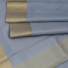 Diagonally Straiped Pattern Grey Silk Thread Work Dhoti 8/4 - Kumaran Silks