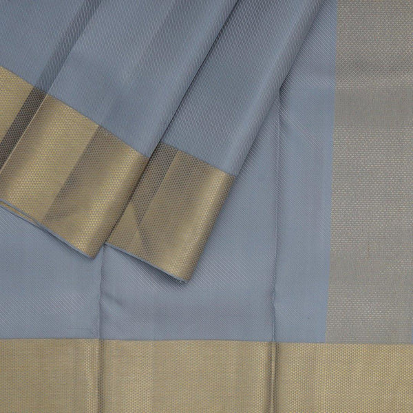 Diagonally Straiped Pattern Grey Silk Thread Work Dhoti 8/4 - Kumaran Silks