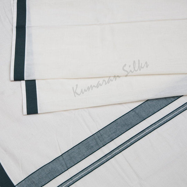 Unbleached Cotton Dhoti With Simple Border - Kumaran Silks
