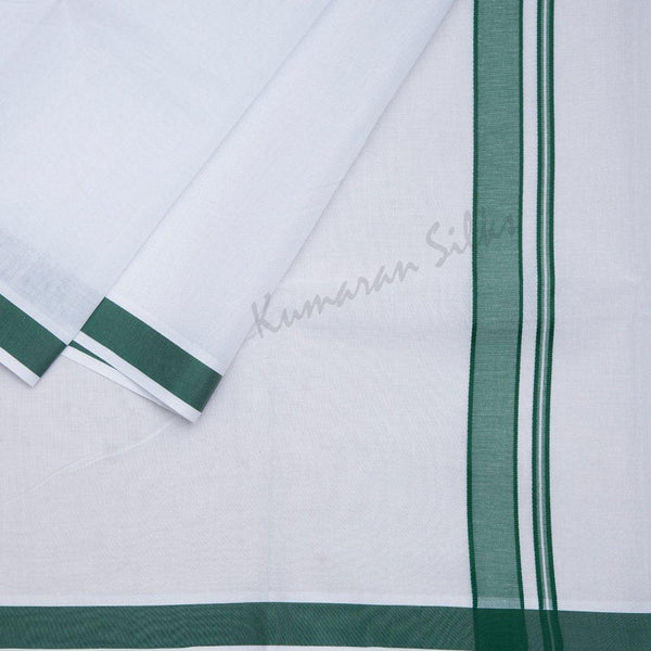 White Cotton Dhoti With Simple Border 01 - Kumaran Silks