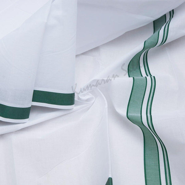 White Cotton Dhoti With Simple Border 01 - Kumaran Silks