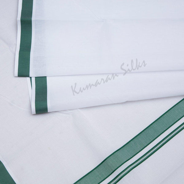 White Cotton Dhoti With Simple Border 01 - Kumaran Silks
