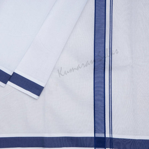 White Cotton Dhoti With Simple Border 02 - Kumaran Silks