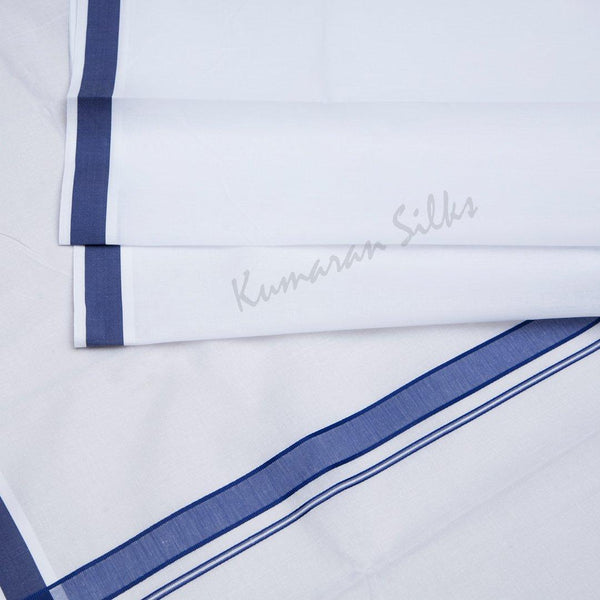 White Cotton Dhoti With Simple Border 02 - Kumaran Silks