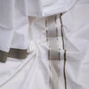 8 Muzham White Cotton Dhoti With Green Border - Kumaran Silks