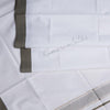 8 Muzham White Cotton Dhoti With Green Border - Kumaran Silks