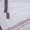 8 Muzham White Cotton Dhoti With Maroon Border - Kumaran Silks