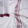 8 Muzham White Cotton Dhoti With Maroon Border 02 - Kumaran Silks