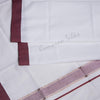 8 Muzham White Cotton Dhoti With Maroon Border 02 - Kumaran Silks