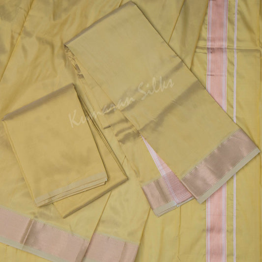 8 X 4 Semi Silk Dhoti With Angavastram And Matching Shirt 02