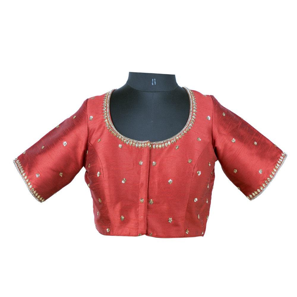 Deep Maroon Silk Cotton Blouse main image 0