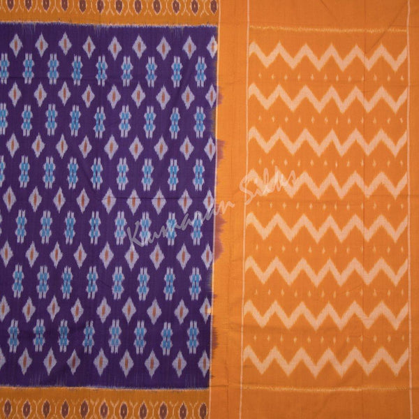 Pochampally Cotton Violet Saree Without Blouse - Kumaran Silks