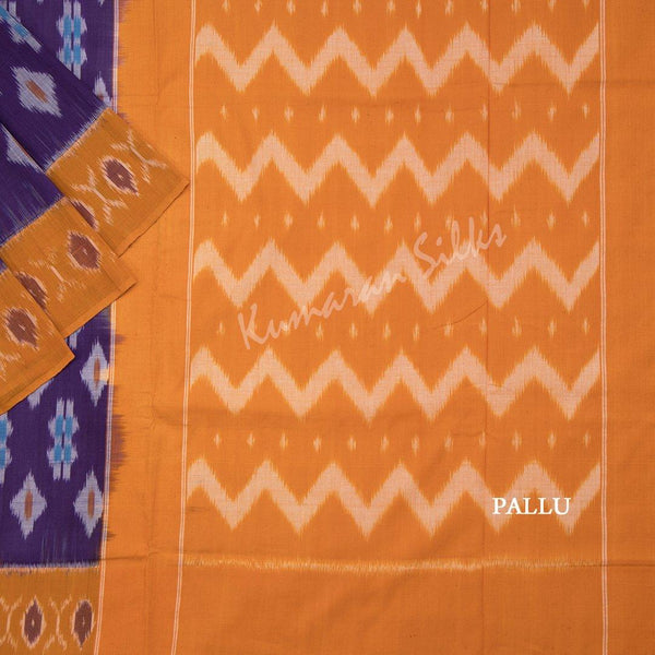 Pochampally Cotton Violet Saree Without Blouse - Kumaran Silks
