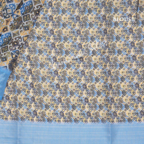 Semi Linen Printed Multi Colour Saree 04 - Kumaran Silks