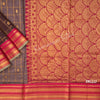 Semi Gadwal Cinnamon Brown Checked Saree