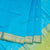 Amirthavarshni Sky Blue Silk Cotton Saree With Green Border - Kumaran Silks