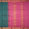Amirthavarshni Peacock Green Silk Cotton Saree With Pink Border - Kumaran Silks