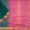 Amirthavarshni Peacock Green Silk Cotton Saree With Pink Border - Kumaran Silks