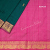Amirthavarshni Peacock Green Silk Cotton Saree With Pink Border - Kumaran Silks