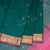Amirthavarshni Peacock Green Silk Cotton Saree With Pink Border - Kumaran Silks
