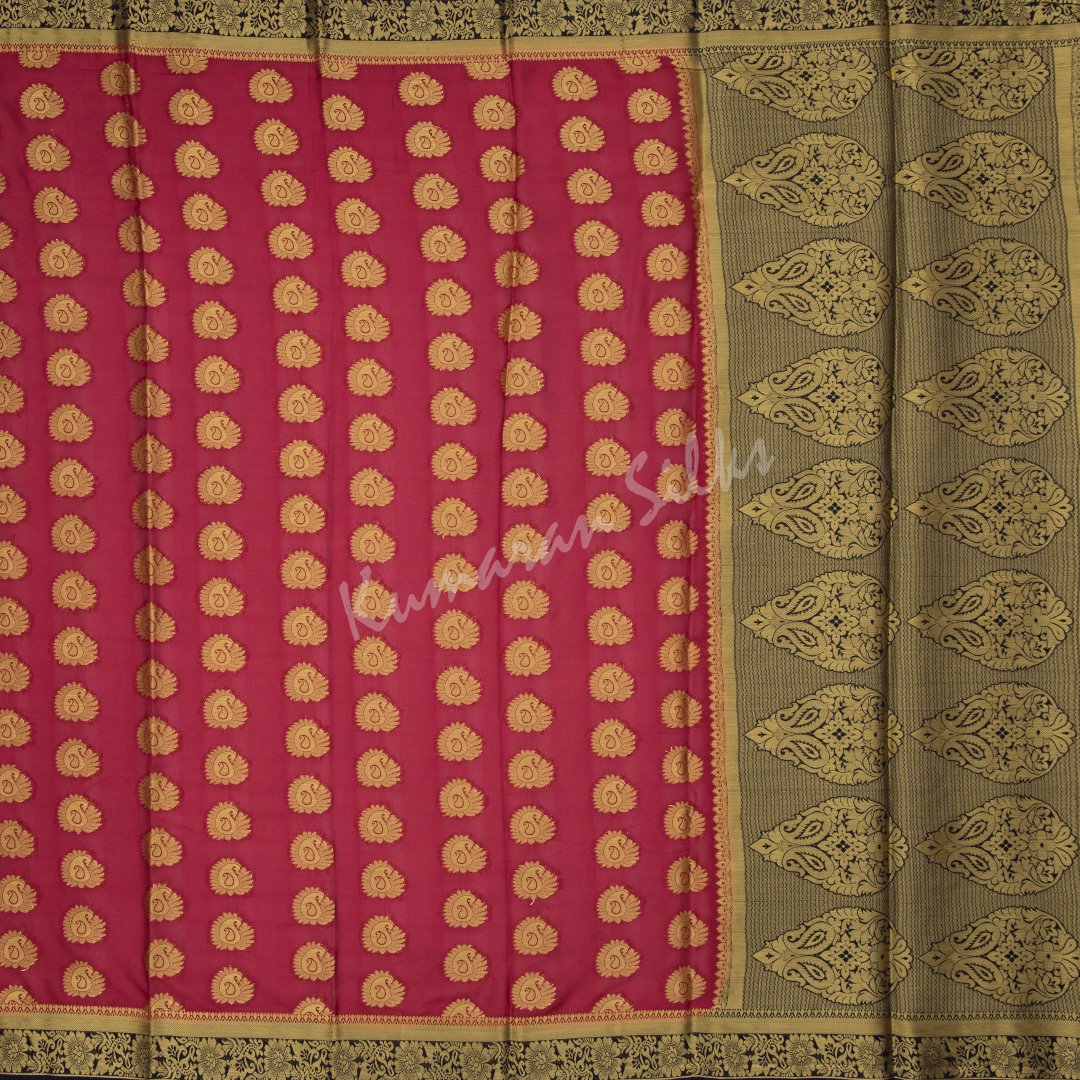 Semi Mysore Silk Embroidered Maroon Saree 20