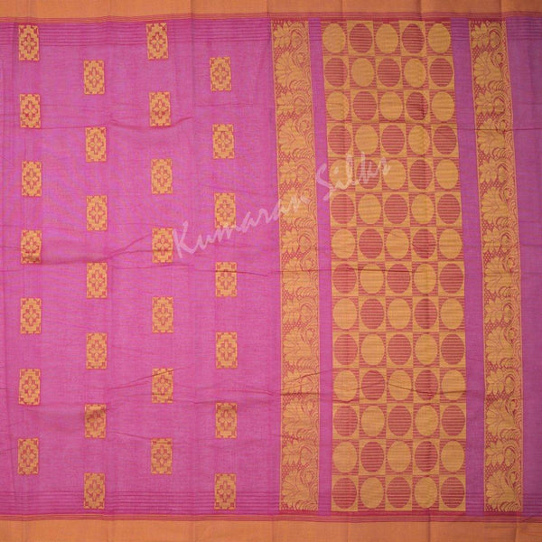 Kanchi Cotton Embroidered Magenta Pink Saree - Kumaran Silks