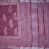 Semi Linen Printed Plum Violet Saree 02 - Kumaran Silks