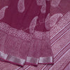 Semi Linen Printed Plum Violet Saree 02 - Kumaran Silks