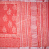 Semi Linen Printed Red Saree - Kumaran Silks