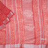 Semi Linen Printed Red Saree - Kumaran Silks